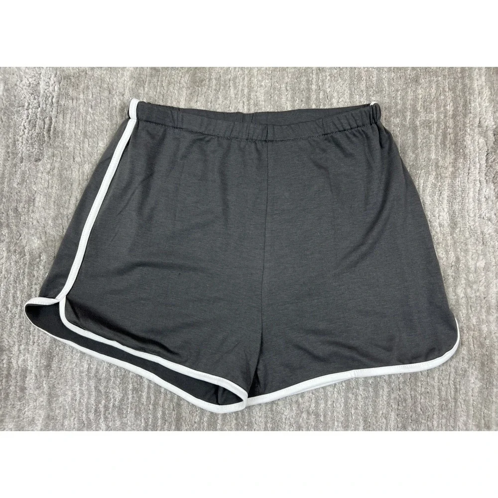 Romwe‎ Womens Shorts Small Gray Elastic Waist Athletic Activewear